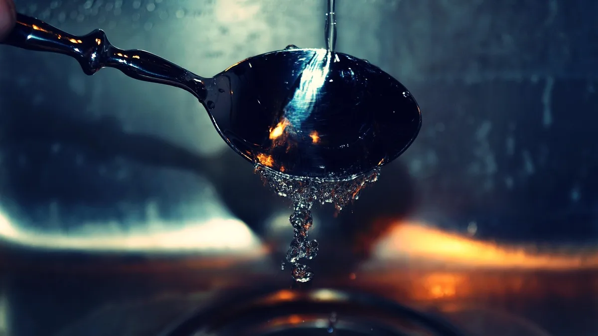 Personne rinçant la bouche à l'eau fraîche près d'un évier en journée