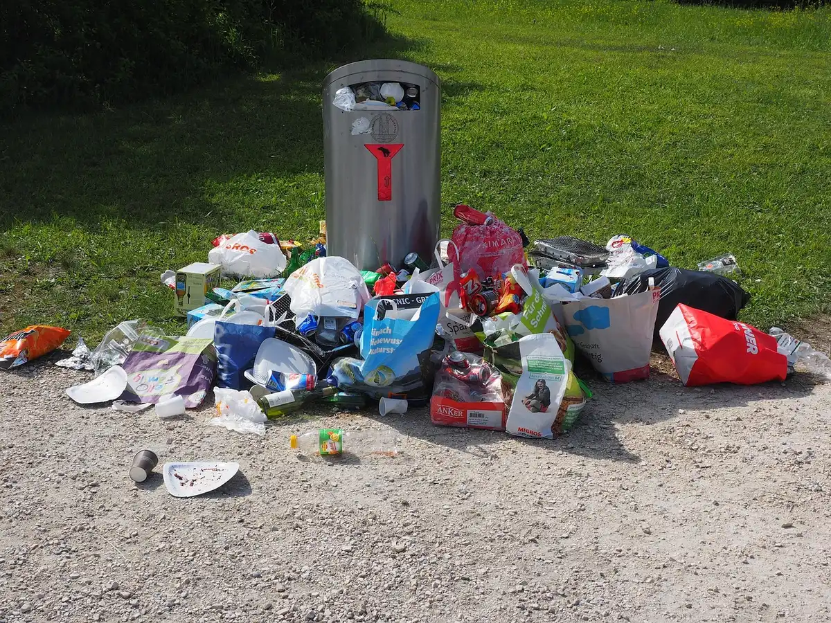 Déchets chimiques abandonnés près d'un site extérieur illustrant la pollution de production clandestine